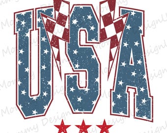 Retro USA Lightning SVG, Patriotic America Design, 4th Of July Digital Download