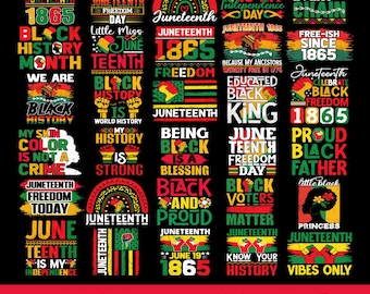 Trendy Juneteenth 1865 Mega Bundle PNG, Popular Black History Digital File, Black Woman African Design