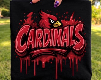 Cardinals PNG, Red Football Team Mascot Design, Game Day Shirt Digital Download