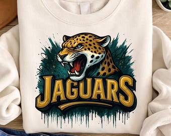 Jaguars PNG, Gold Black Football Team Mascot Design, Game Day Shirt Digital Download