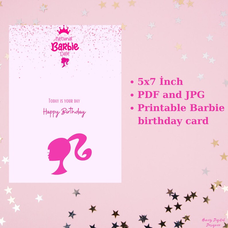 Barbie Birthday Card Barbie Theme - Il 794xN.5180384815 965u 