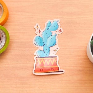 Adesivi per piante | Adesivi in vinile lucido | Adesivo | Adesivi per laptop | Adesivi Kawaii | Dolce cactus