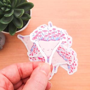 Adesivo Bouquet Romantico | Adesivo in vinile lucido | Adesivi per computer portatili | Stile kawaii | fiori | San Valentino | Fatto a mano | illustrazione