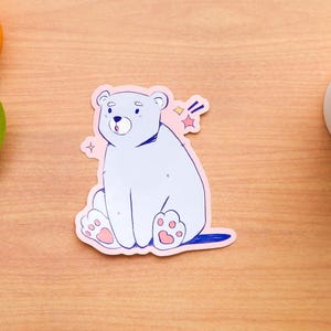Eisbär Sticker | Glossy Vinyl Sticker | Aufkleber | Laptop Sticker | Kawaii Sticker | Süßer Tieraufkleber | Wasserfest