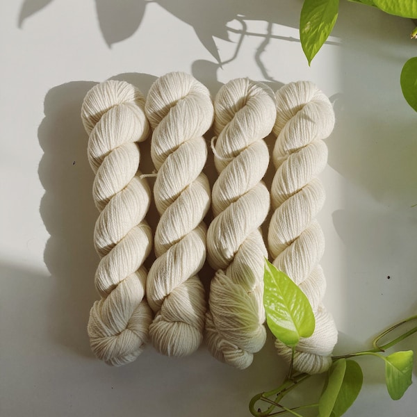Undyed Wool Yarn • Natural DK Weight Yarn • 100% American Wool • Perfect for Dyeing, Knitting, Crochet