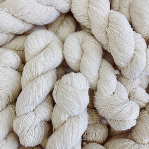 Undyed Wool Yarn • Natural 100% American Merino Wool Yarn • Single Ply, Undyed • Dye Your Own Yarn