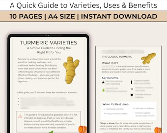 Turmeric Variety Guide: Culinary & Wellness Uses (PDF Download A4 Size)