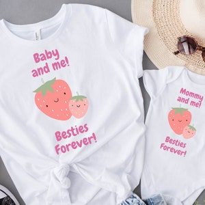 Besties, mommy and me, matching shirts, mother daughter shirts, gift for wife, valentines shirt, valentines shirt Baby Short Sleeve Onesie®