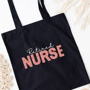 Retired Nurse Tote Bag, Nurse Practitioner Flower Print Gift, Female Mothers Day gift for Grandmother, Scrub Life Nurse Mom Shoulder Bag