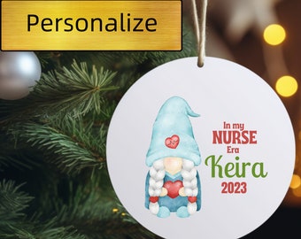 Np lpn ornament bsn gift new nurse graduation ornament 2023 customizable ornament santas favorite nurse ornament medical ems gnome christmas