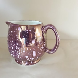 Patrón de salpicaduras de lustre púrpura de cerámica Grays vintage