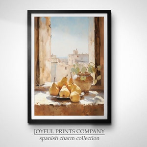 Impression d&#39;art de cuisine espagnole, décoration de cuisine botanique, art de cuisine de ferme espagnole, décoration de cuisine vintage, art mural vintage, art européen vintage