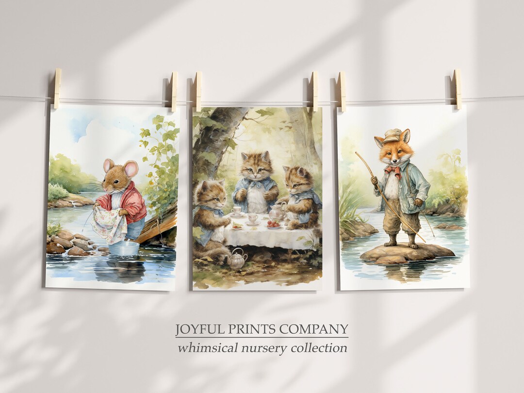 Set of 3 Beatrix Potter Nursery Art Prints Kid Wallart Prints Beatrix ...