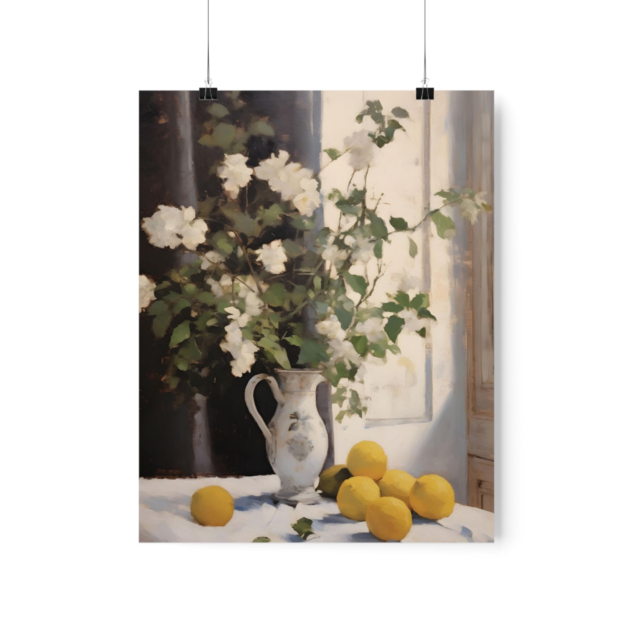 Vintage Lemons Still Life Art Print Farmhouse Kitchen Decor Spanish ...