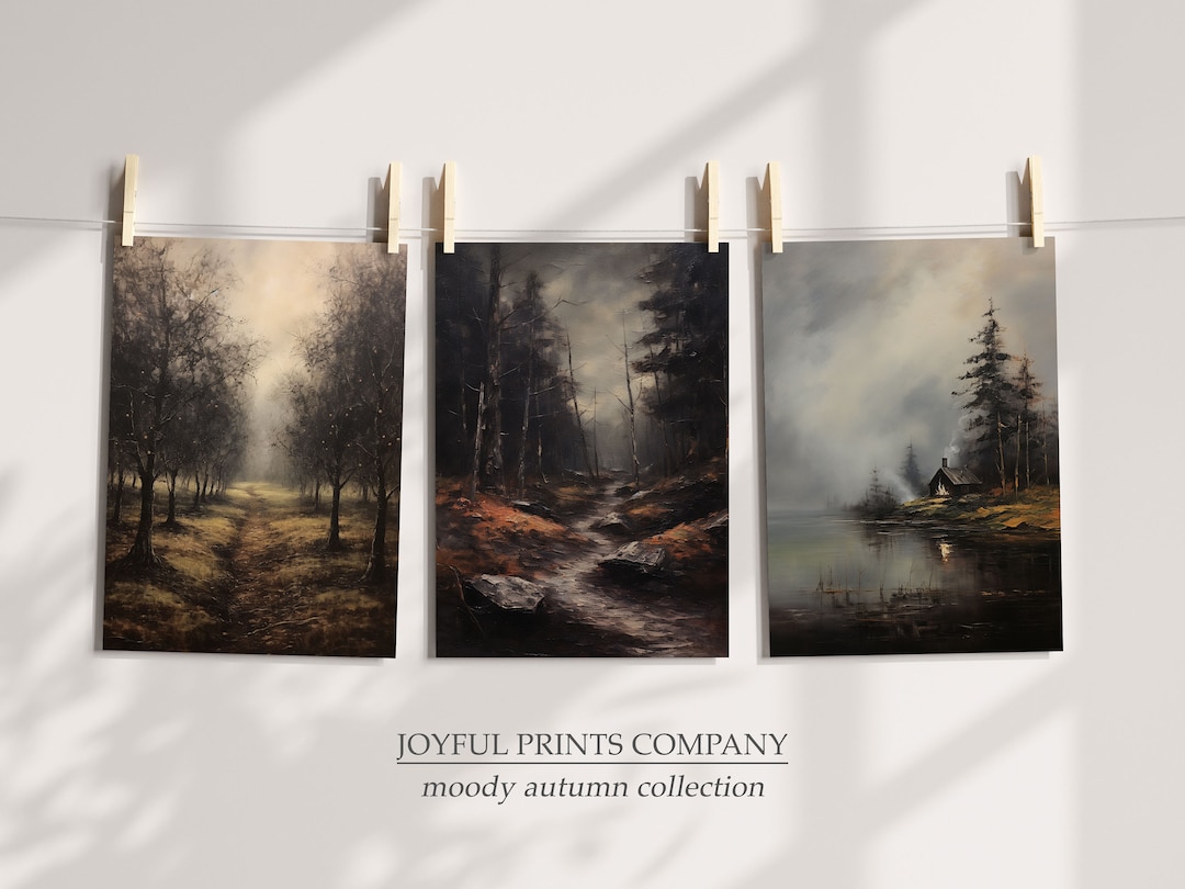 Fall Gallery Wall Art Set Moody Autumn Wall Decor Rustic Fall ...