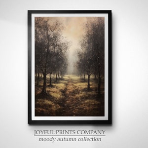 Vintage Apple Orchard Painting Moody Fall Wall Art Print Dark Rustic Kitchen Art Autumn Neutral Art Print Printable Wall Art Farmhouse