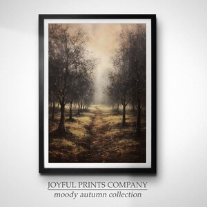 Vintage Apple Orchard Painting Moody Fall Wall Art Print Dark Rustic Kitchen Art Autumn Neutral Art Print Printable Wall Art Farmhouse