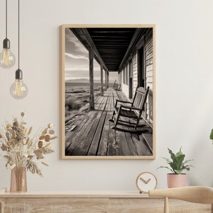 Western Porch Art Print Cowboy Art Yellowstone Print American West Art Print Digital Print of Buffalo American Cowboy Photo Print