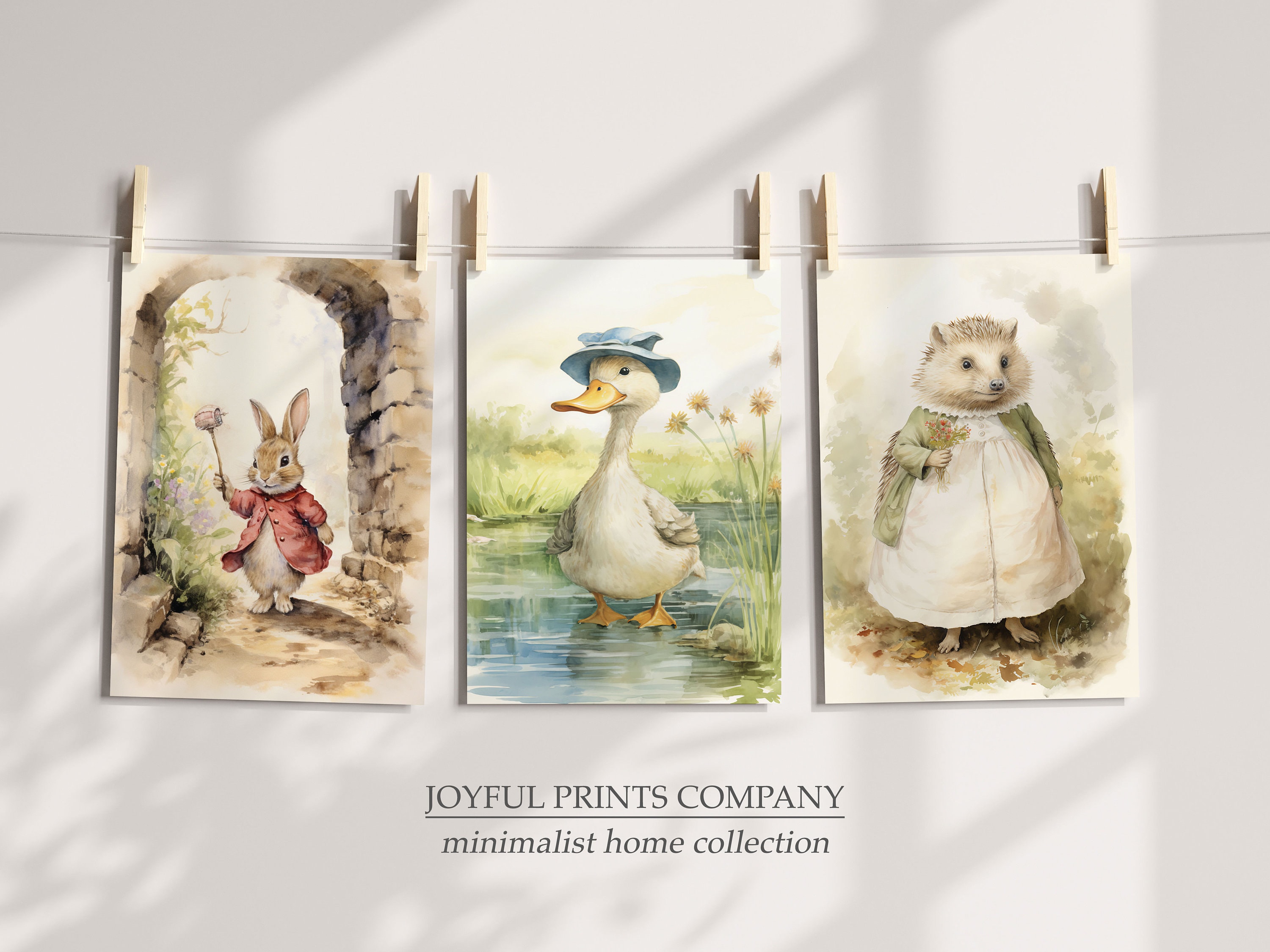 Set of 3 Beatrix Potter Nursery Art Prints Kid Wallart Prints Beatrix ...