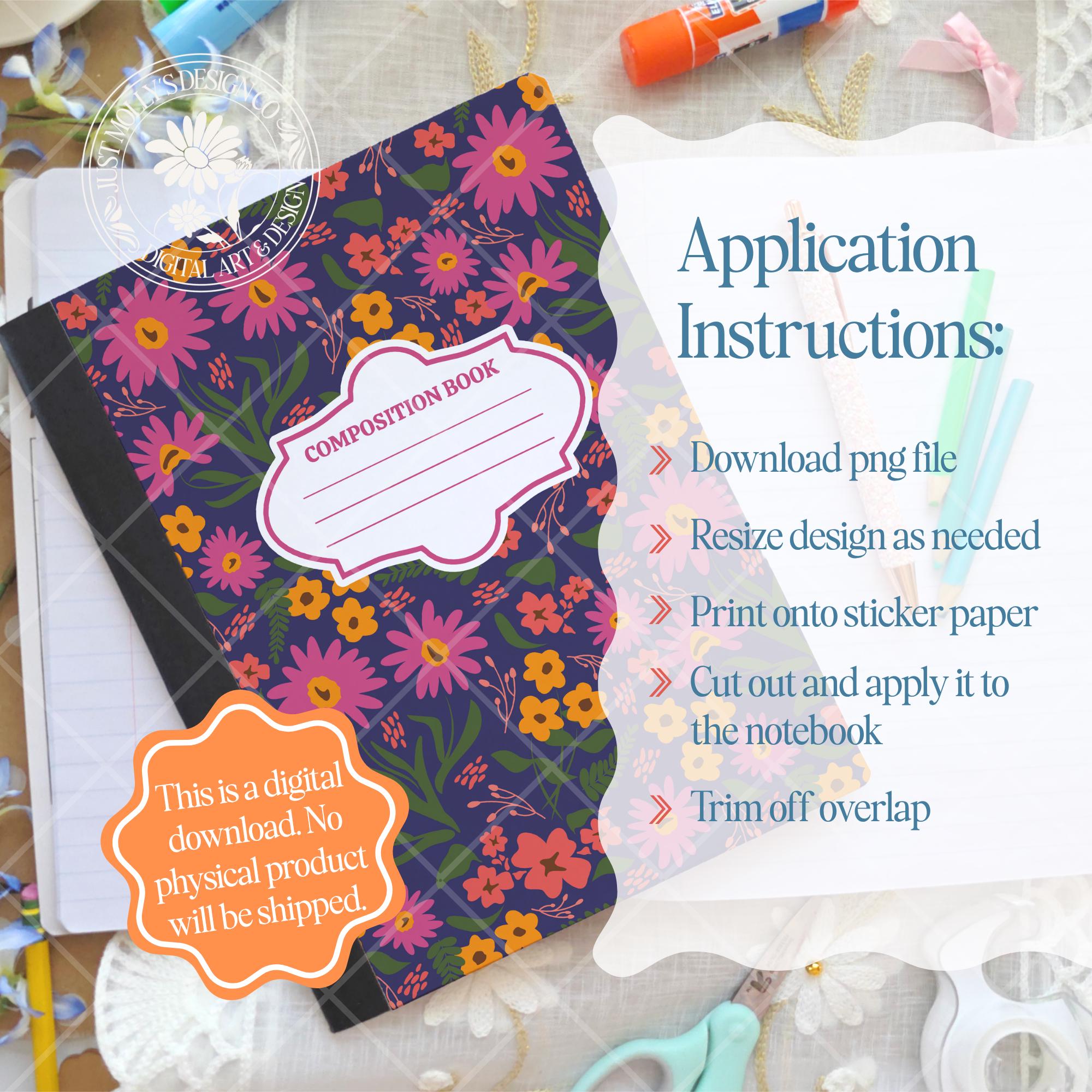 Printable Composition Notebook Cover PNG Download File Back to School ...