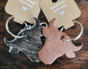 COWHIDE | Small Cattle Cow Head Keychain