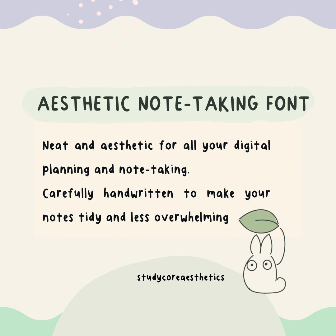 Aesthetic note taking font a clean and contemporary handwritten