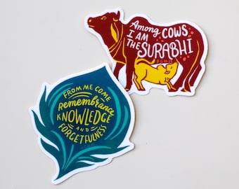 Stickers Bhagavad-Gita Krishna Wisdom Spiritual knowledge Devotional Hare Krishna Bhakti Yoga decor