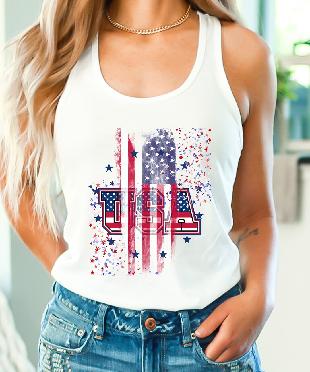 Womens Tank-top USA Tank-top America Tank-top 4th of July - Etsy