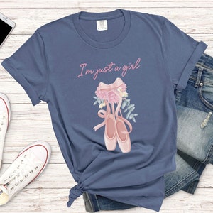 Coquette Aesthetic Balletcore Soft Girl Clothing Comfort Color Girly Girl Princesscore T-shirt, Ballet Shoes Floral Ribbon Preppy Shirt Gift
