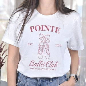 Coquette Aesthetic Balletcore Soft Girl Clothing Girly Girl Princesscore Ballet Club T-shirt, Ballet Shoes Preppy Shirt, Ballet Lover Gift