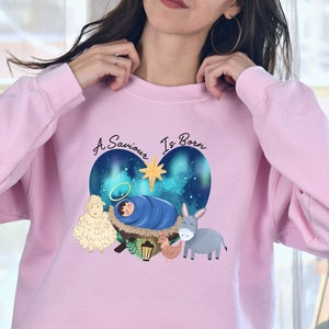 Christian Christmas Sweatshirt, Nativity Scene Sweater, Christmas Nativity Shirt, True Story Nativity, Religious Christmas Gifts, Jesus Born