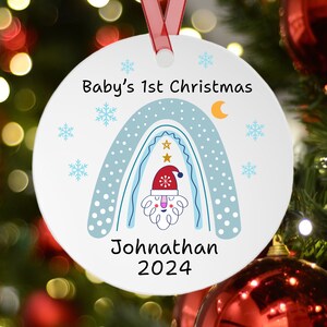 Baby&#39;s First Christmas Ornament, Personalized Baby Boy Christmas Ornament, Custom Baby&#39;s 1st Christmas Ornament, Baby Christmas Gift