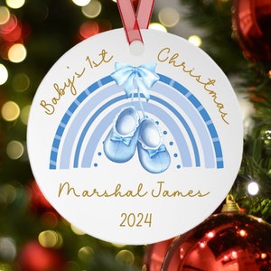 Baby&#39;s First Christmas Ornament, Personalized Baby Boy Christmas Ornament, Custom Baby&#39;s 1st Christmas Ornament, Baby Christmas Gift
