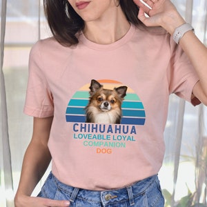 Chihuahua Shirt Gift For Dog Lover Mom, Long Haired Chihuahua T-shirt, Chihuahua Retro Sunset Shirt, Dog Lovers Gift, Dog Owner Shirt Gift