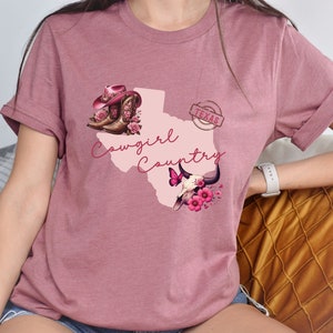 Camiseta de vaquera de Texas, camiseta de moda de vaquera occidental, camiseta de vaquera occidental, camiseta de moda de concierto de música country, camiseta de Texas