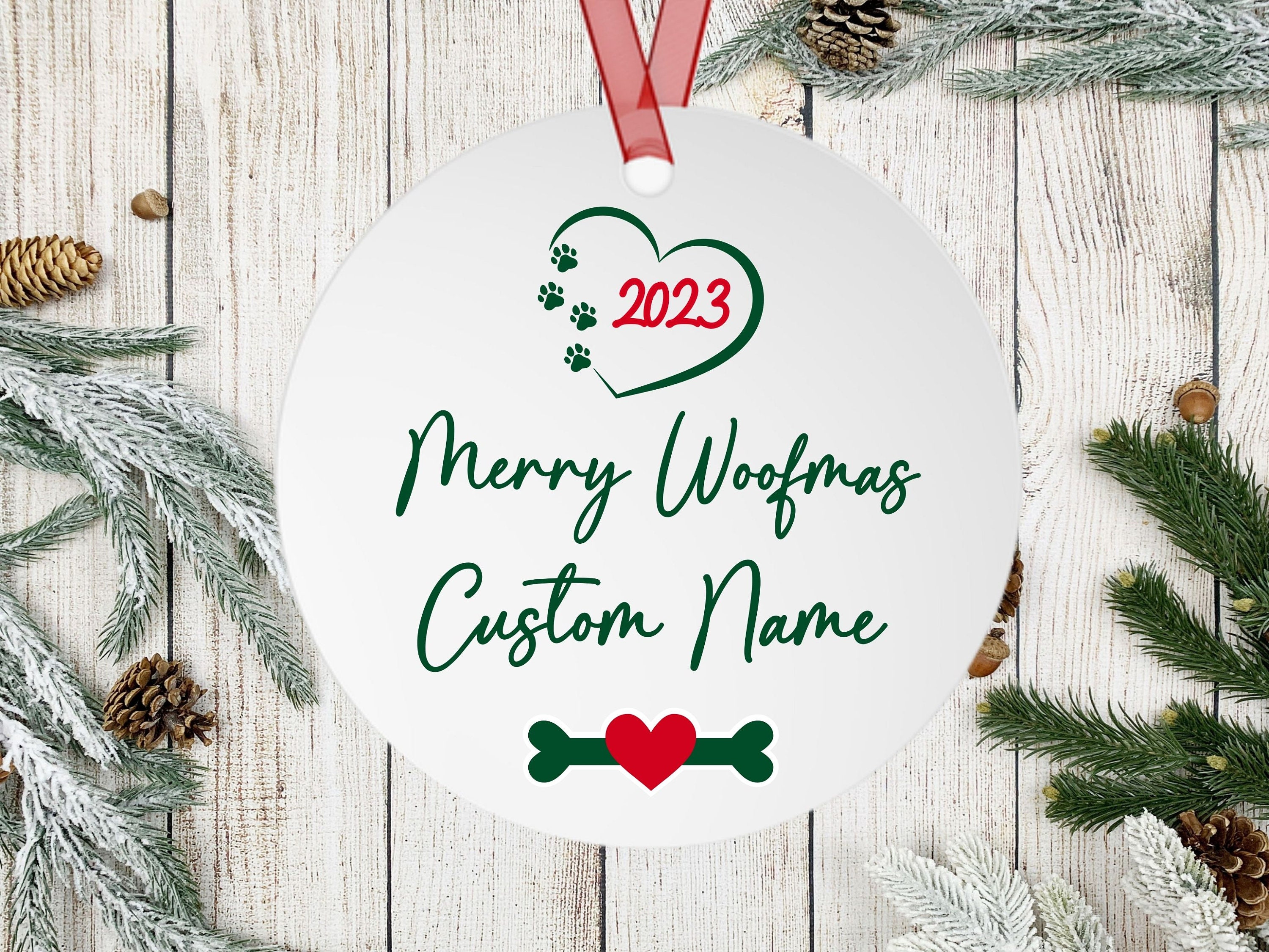 Personalized Maltese Stained Glass Effect Metal Christmas Ornament