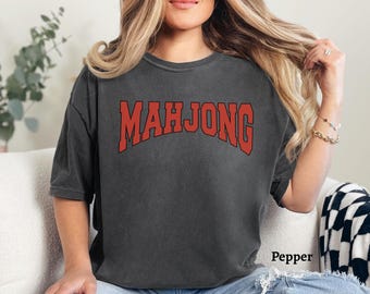 Mahjong Shirt, Comfort Colors Mahj Mom Tee, Gift For Mahjong Lover