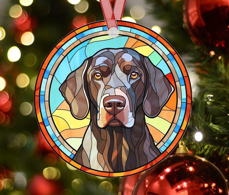 Personalized German Shorthaired Pointer Stained Glass Effect Metal ...