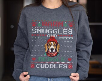Beagle Ugly Christmas Sweater, Beagle Mom Christmas Sweatshirt Holiday Apparel, Beagle Mom Gift, Beagle Dog Mom Sweatshirt, Dog Lover Gift