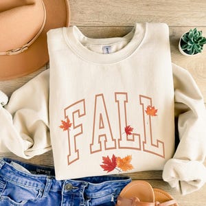 Trendy Women Fall Sweatshirt, Cute Fall Sweatshirt For Women, Thanksgiving Sweater, Falling Leaves Shirt, Fall Lover Gift, Autumn Sweatshirt