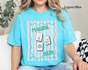 Mahjong Comfort Colors Shirt, Mahj Queen Tee, Gift For Mahjong Lover