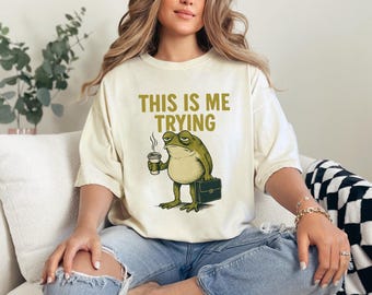 Funny Frog Shirt, Frog Meme Shirt, Funny Weirdcore Shirt, Sarcastic Office Humor T-Shirt, Frogcore Aesthetic Gift for Coworker, Trendy Frog