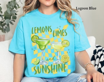 Summer Shirt, Lemons Limes and Sunshine Shirt, Comfort Colors Summer Cocktail Tee, Margarita Lover Gift, Citrus Summer Shirt, Cocktail Shirt