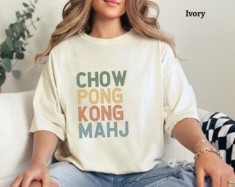 Mahjong Comfort Colors Shirt, Mahj Mom Tee, Gift For Mahjong Lover, Mahjong Apparel