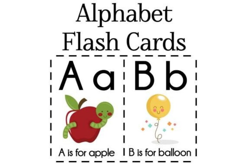 PRINTABLE DIY ABC Alphabet Learning Flashcards for Baby Toddler Kids Etsy