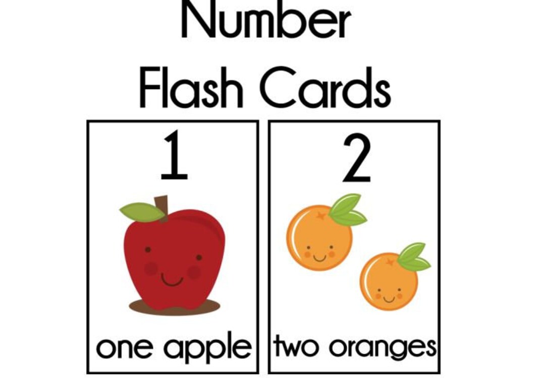 PRINTABLE Number Flashcards for Baby Toddler Learning Etsy