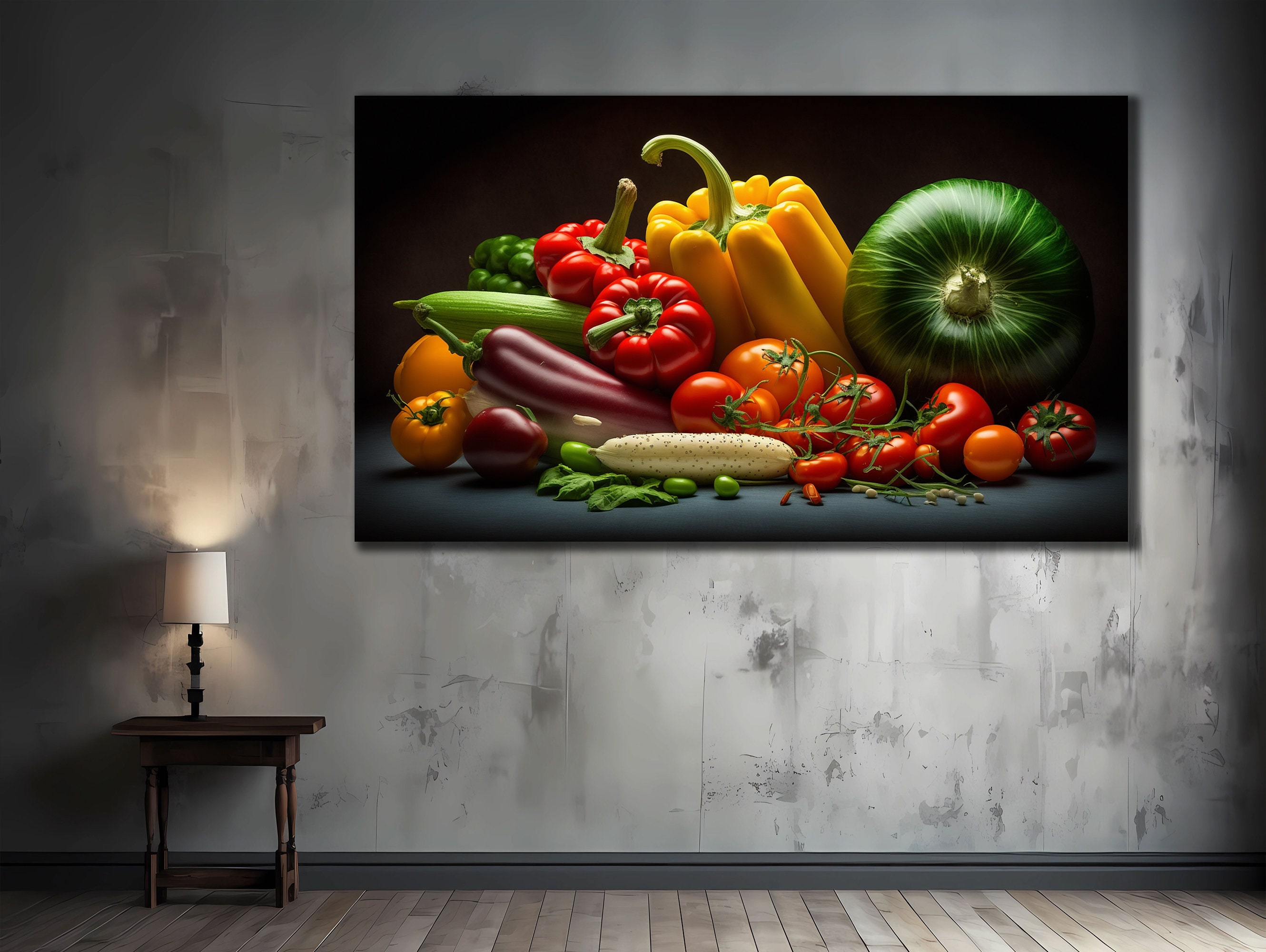 Vegetables Canvas Decor, 3D Canvas, Food Canvas Print, Kitchen Canvas, Ready to Hang, Extra