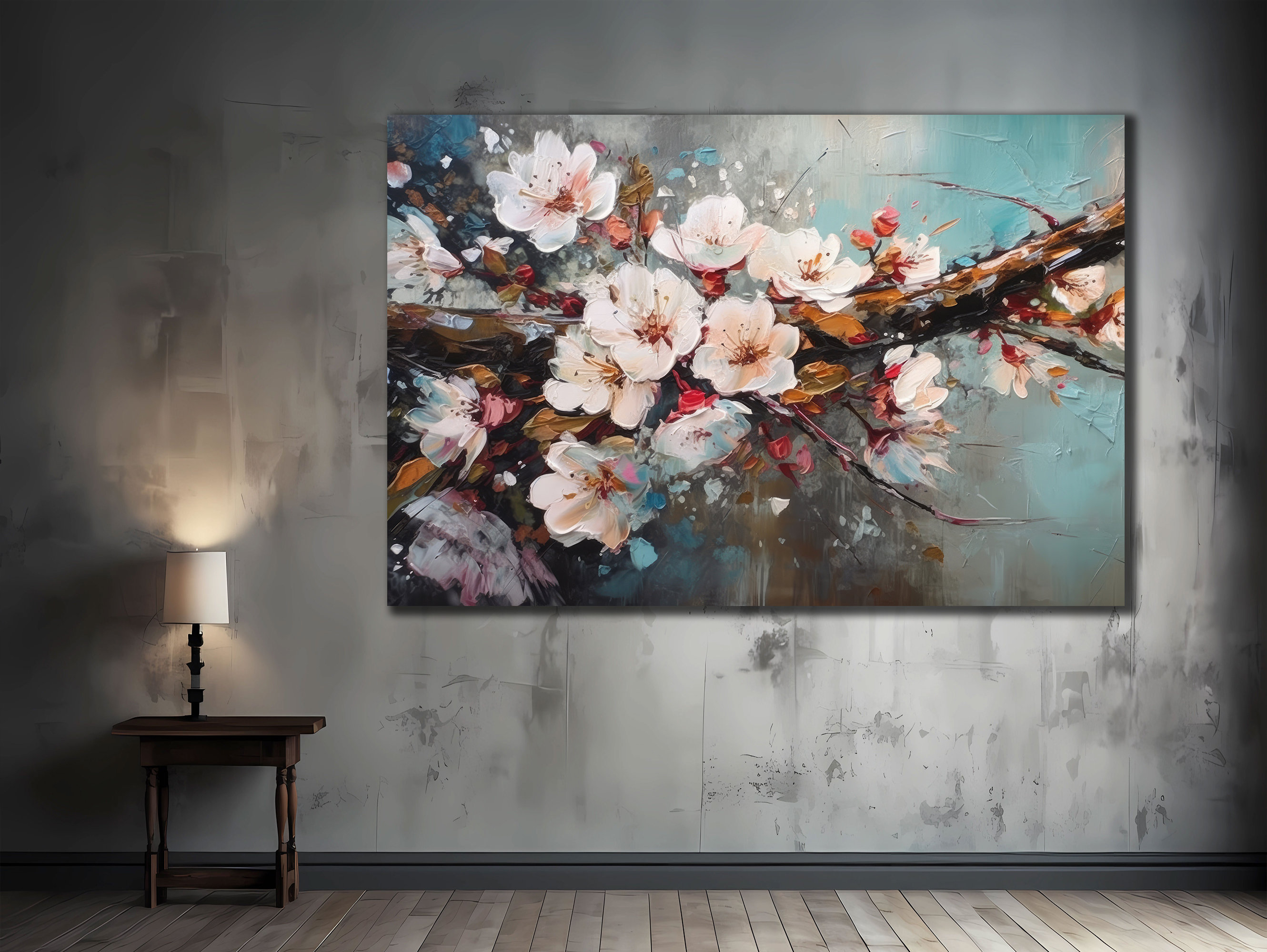 Flower Canvas Wall Art, Flower Wall Decor, Flower Art Oil Painting