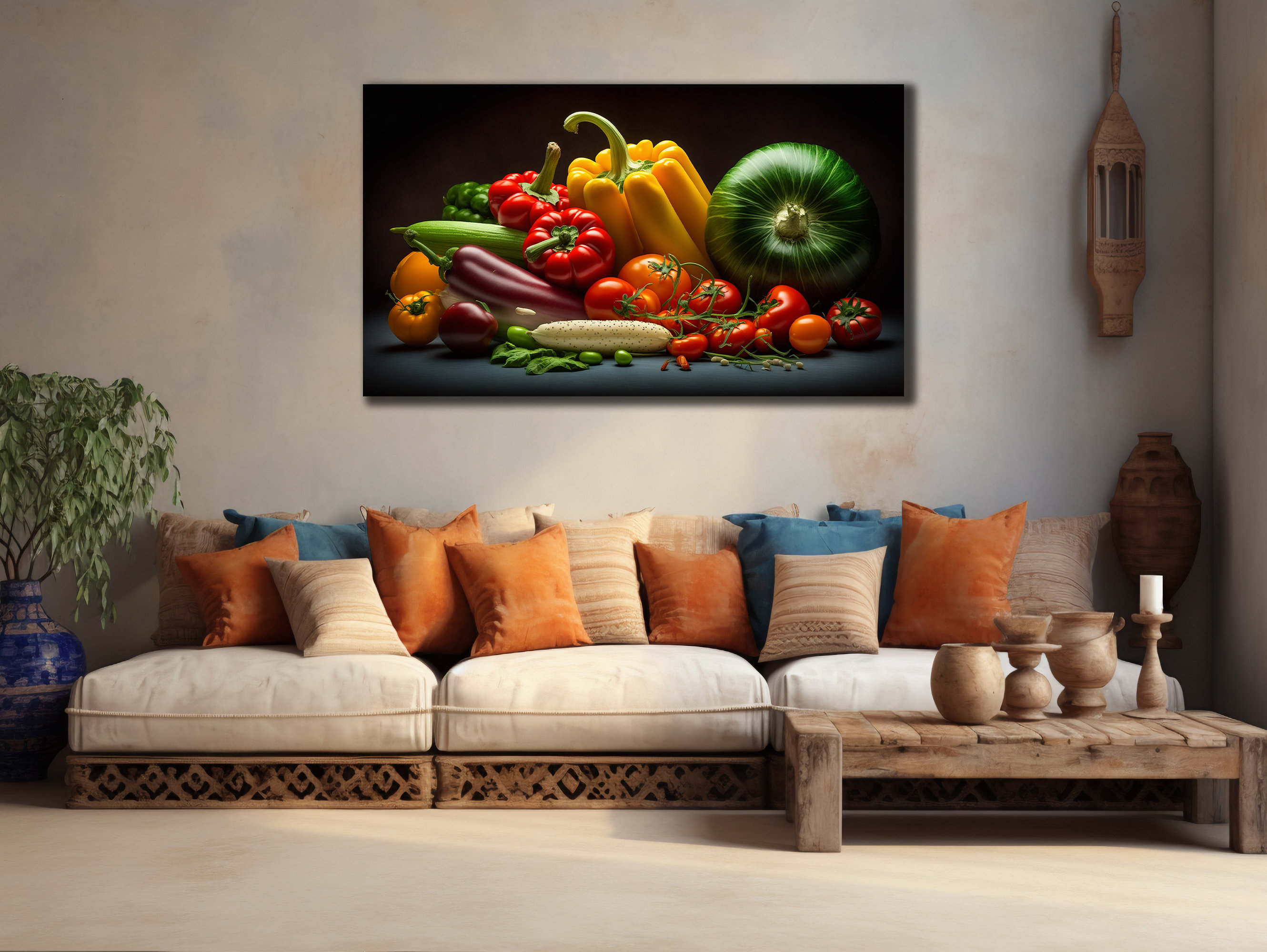 Vegetables Canvas Decor, 3D Canvas, Food Canvas Print, Kitchen Canvas, Ready to Hang, Extra
