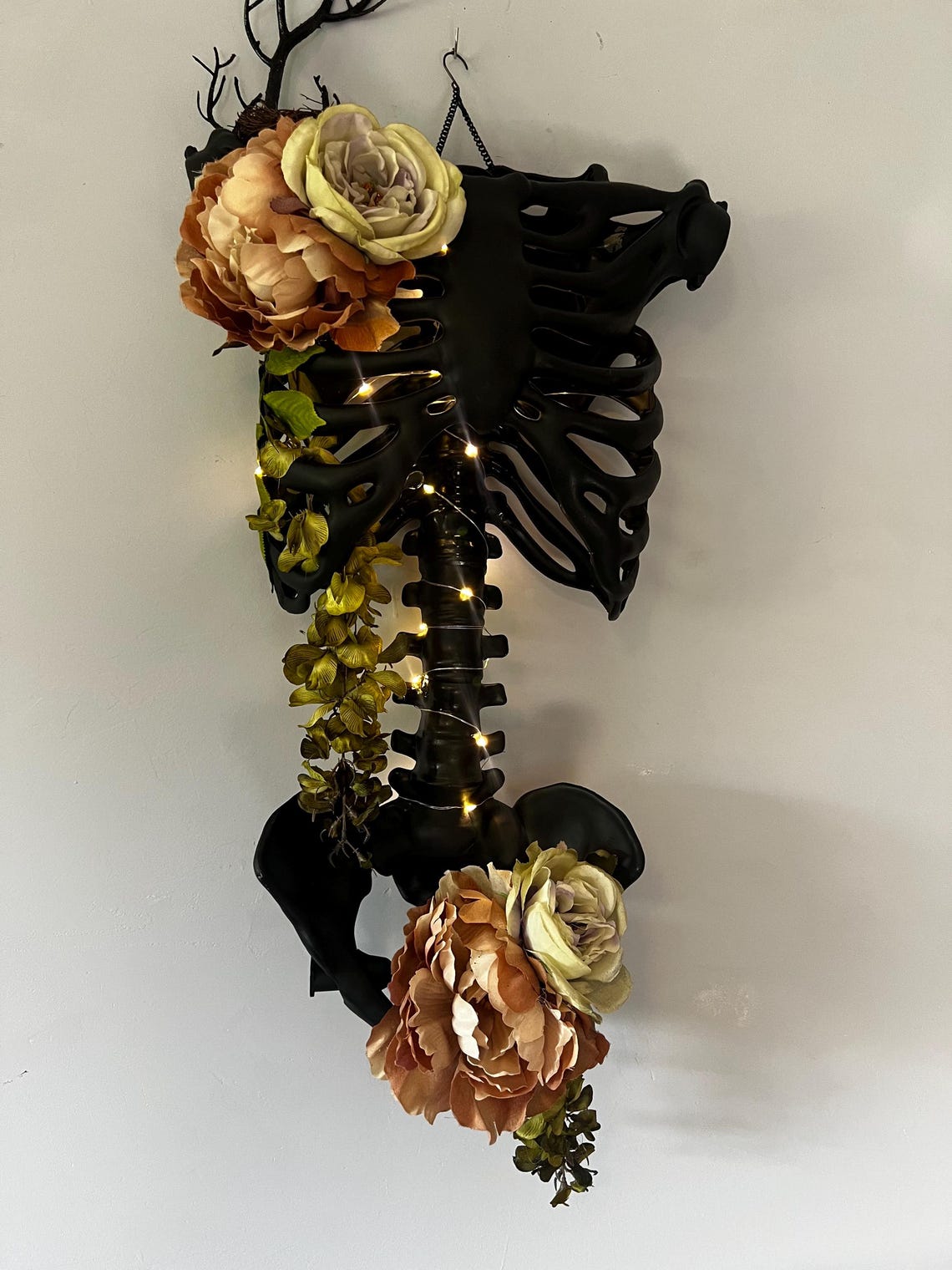 Custom Made to Order Floral Rib Cage Skeleton Wall Hanging - Etsy